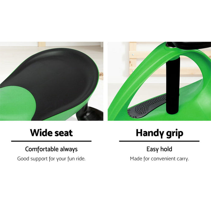 Funzee Kids Ride on Swing Car| Childrens Fun Wiggle Ride on Scooter Car in Green