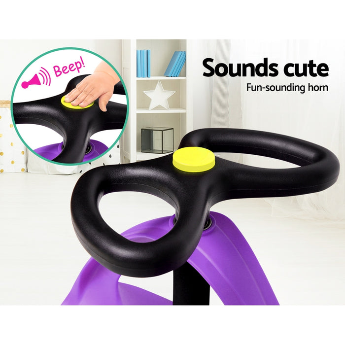 Funzee Kids Ride on Swing Car| Childrens Fun Wiggle Ride on Scooter Car in Purple