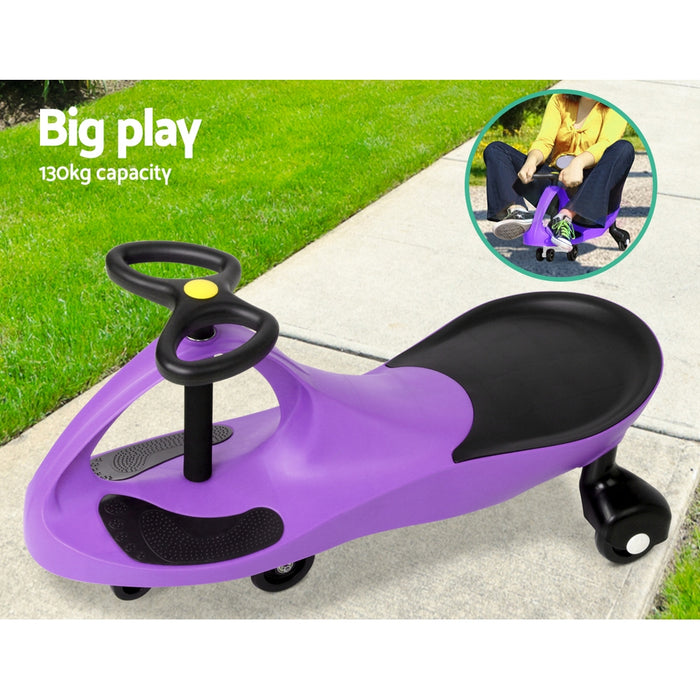 Funzee Kids Ride on Swing Car| Childrens Fun Wiggle Ride on Scooter Car in Purple