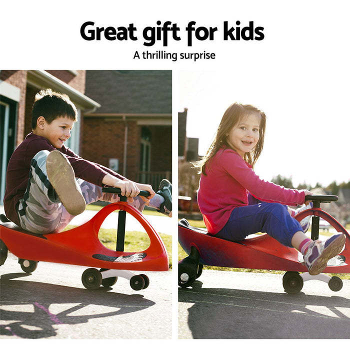 Funzee Kids Ride on Swing Car| Childrens Fun Wiggle Ride on Scooter Car in Red