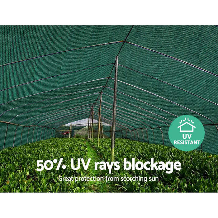 Instahut Sun Shade Cloth Shadecloth Sail Roll Mesh Outdoor 50% UV 1.83x50m Green