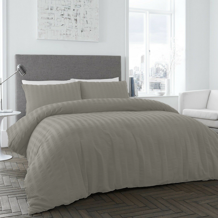 300TC Modern Seersucker Design Quilt Cover Set| 6 Sizes SK - 3 Colours