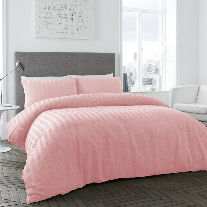 300TC Modern Seersucker Design Quilt Cover Set| 6 Sizes SK - 3 Colours