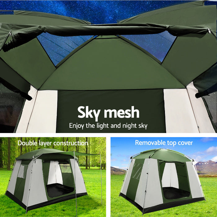 6 Person Family Camping Tent | Hiking Dome Large Tent UV and Water Resistant