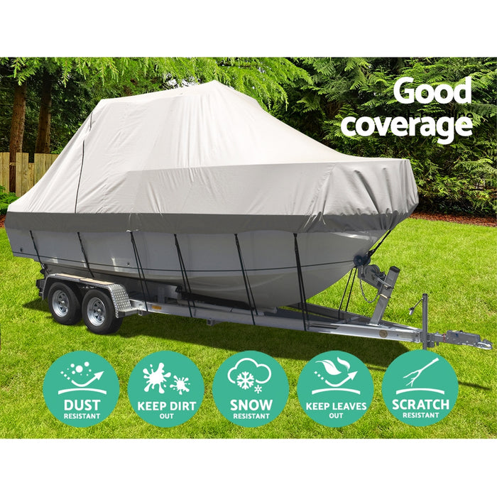 Heavy Duty Adjustable High Clearance 6.4m - 7m Waterproof Boat Cover