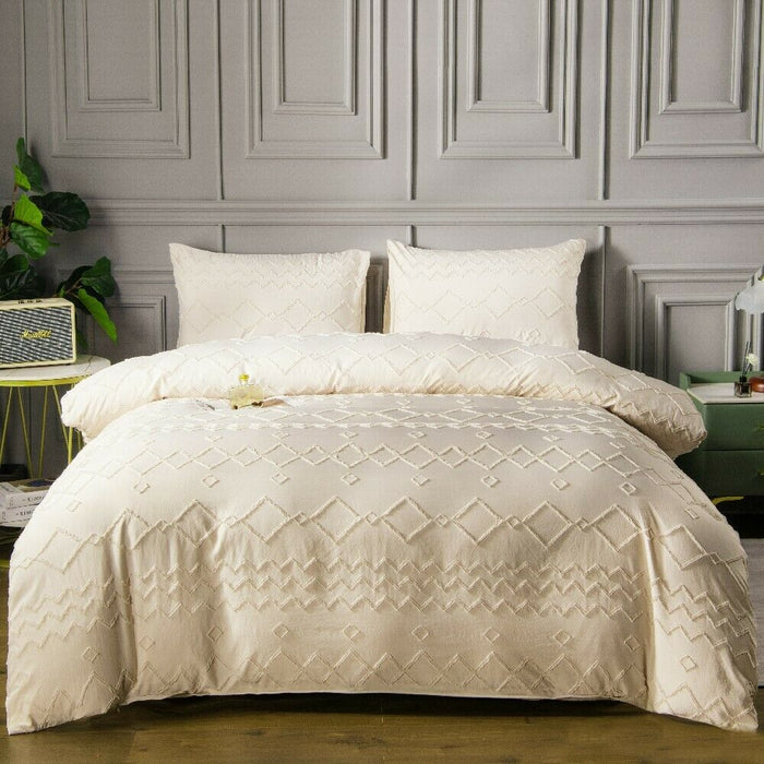 300TC Tufted Contemporary Quilt Cover Set | 6 Sizes