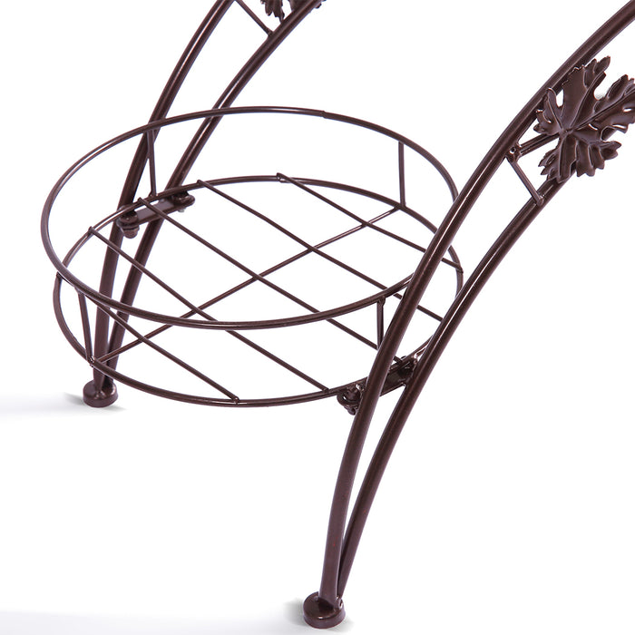 Natura Bridge Metal 3 Pot Plant Stand | Outdoor Indoor Flower Pot Rack in Bronze