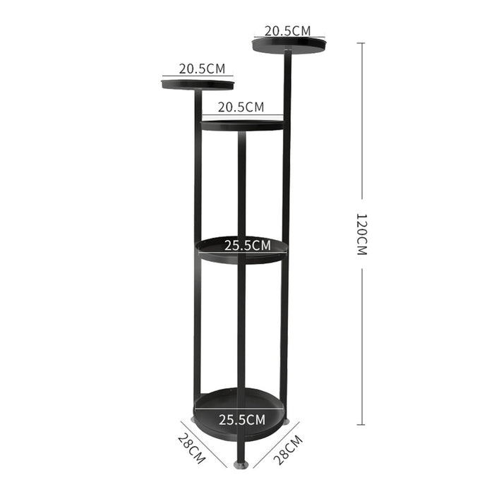 Natura 5 Tier 120cm Metal Plant Stand | Flower Pot Shelves and Stand in Black