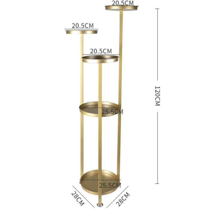 Natura 5 Tier 120cm Metal Plant Stand | Flower Pot Shelves and Stand in Gold