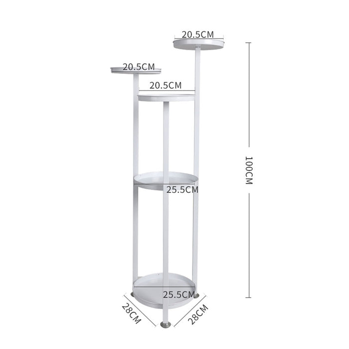 Natura 5 Tier 100cm Metal Plant Stand | Flower Pot Shelves and Stand in White
