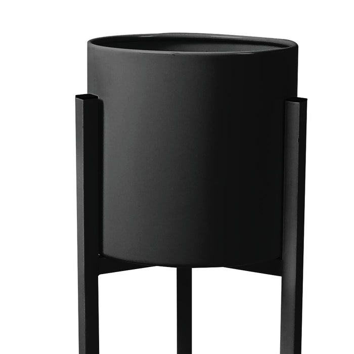 Natura Single 90cm Metal Plant Stand | Flower Pot Shelves and Stand in Black