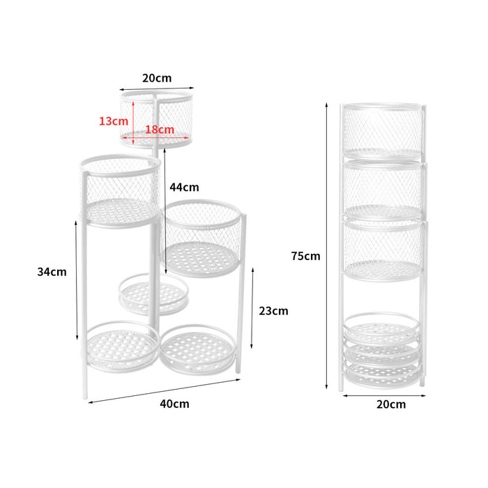 Natura 6 Tier Metal Plant Stand | Flower Pot Shelves and Stand in White