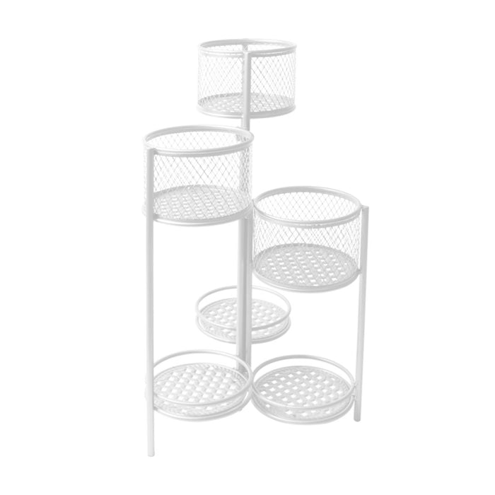 Natura 6 Tier Metal Plant Stand | Flower Pot Shelves and Stand in White