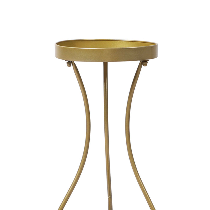 Natura Rose 2 Tier Metal Plant Stand | Flower Pot Shelves and Stand in Gold