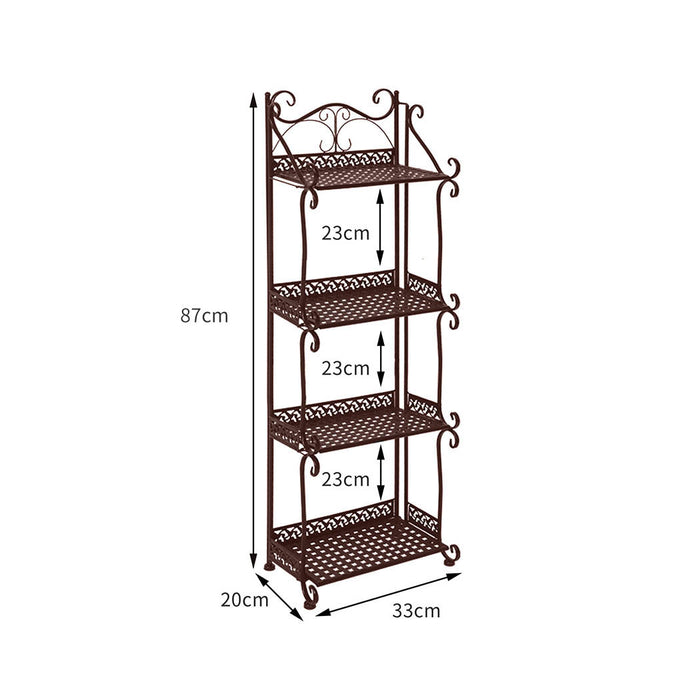 Natura X 4 Tier Metal Plant Stand | Flower Pot Shelves and Stand in Bronze