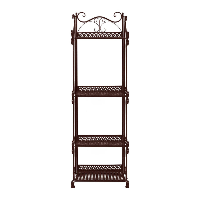 Natura 4 Tier Metal Plant Stand | Flower Pot Shelves and Stand in Bronze