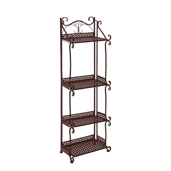 Natura 4 Tier Metal Plant Stand | Flower Pot Shelves and Stand in Bronze