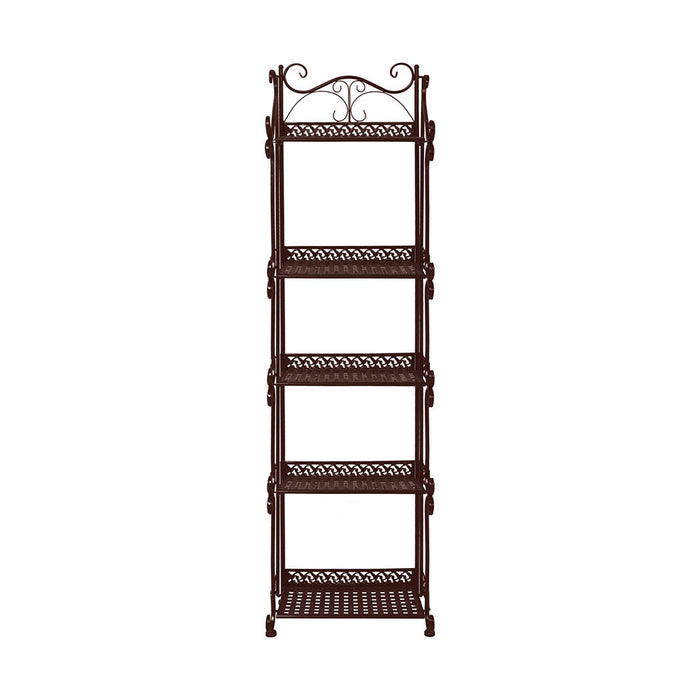 Natura 5 Tier Metal Plant Stand | Flower Pot Shelves and Stand in Bronze
