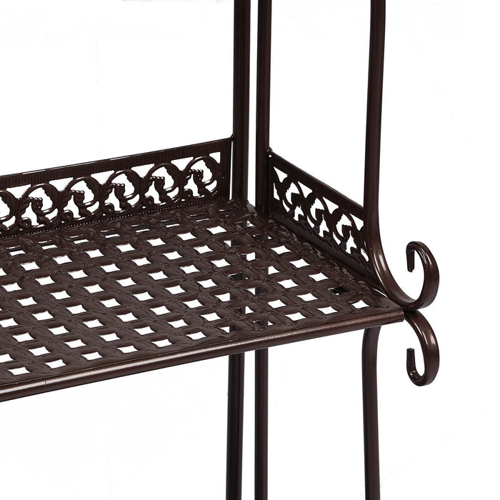 Natura 5 Tier Metal Plant Stand | Flower Pot Shelves and Stand in Bronze