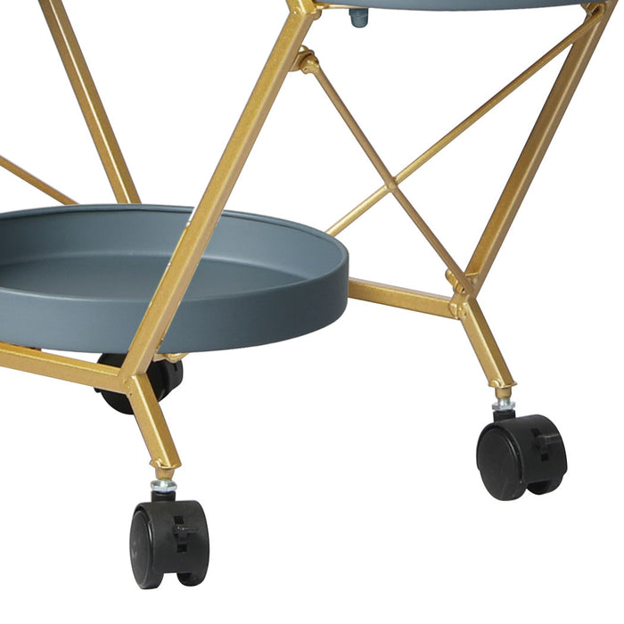 Natura 3 Tier Metal Plant Stand on Wheels | Flower Pot Shelves and Stand Grey
