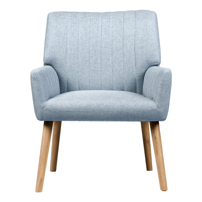 Marco Soft Fabric Lounge Armchair | Premium Soft Accent Chair Blue Grey