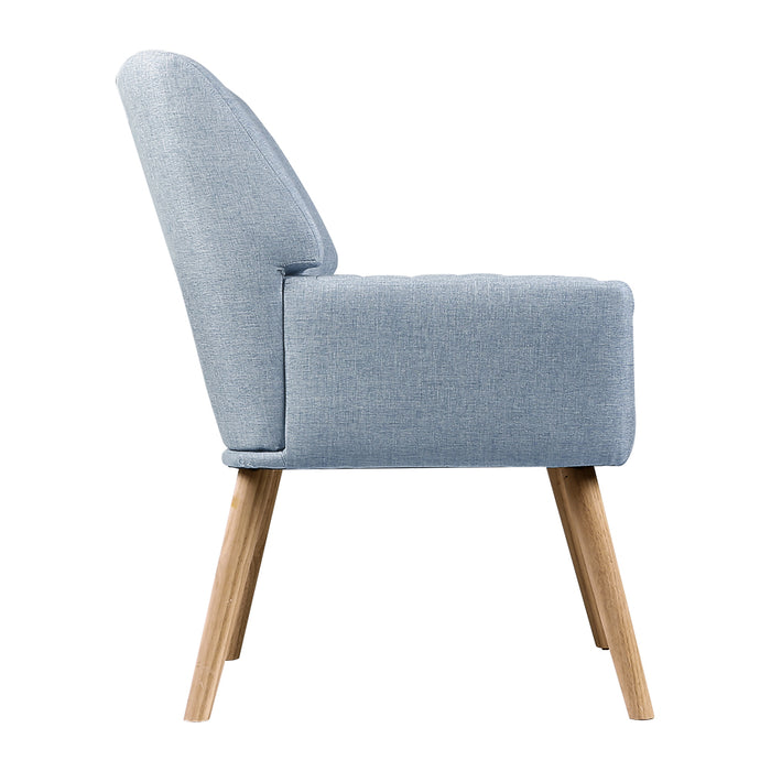 Marco Soft Fabric Lounge Armchair | Premium Soft Accent Chair Blue Grey