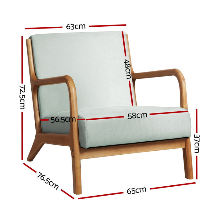 Nora Scandi Soft Fabric Lounge Armchair | Premium Soft Accent Chair Grey