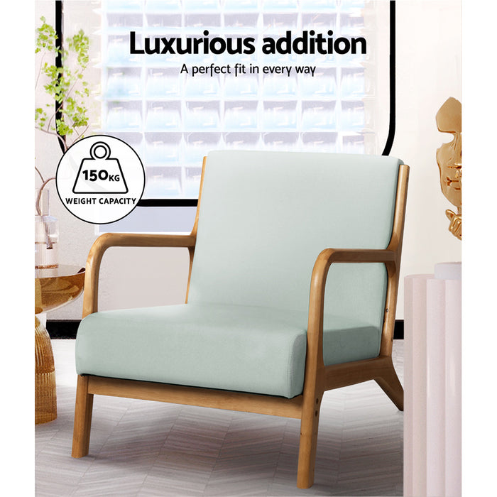 Nora Scandi Soft Fabric Lounge Armchair | Premium Soft Accent Chair Grey