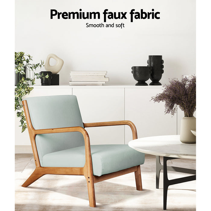 Nora Scandi Soft Fabric Lounge Armchair | Premium Soft Accent Chair Grey