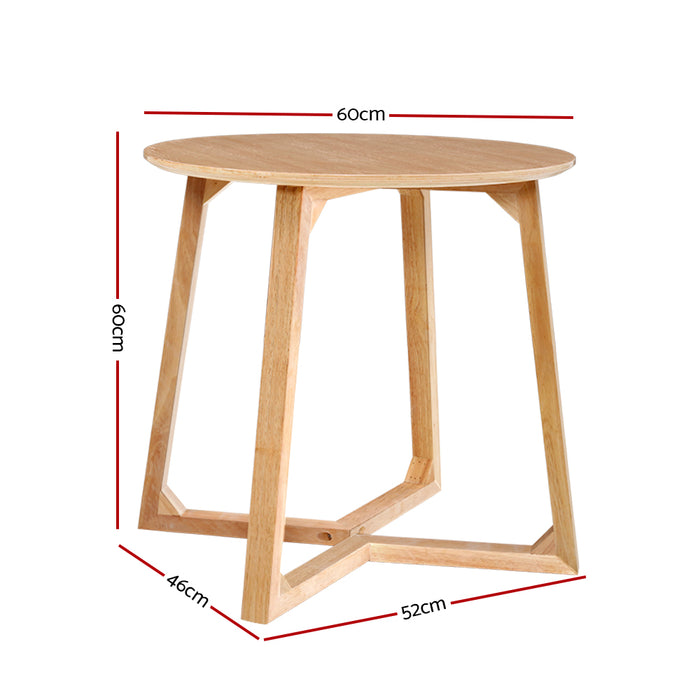 Isla Wooden 60cm Round Coffee Side Table | Laptop Side Stand Table