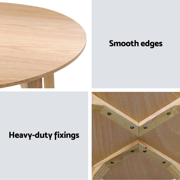 Isla Wooden 60cm Round Coffee Side Table | Laptop Side Stand Table