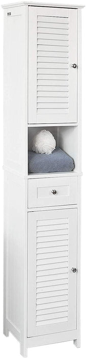 Mila 170cm H Francois Freestanding Bathroom Storage Cabinet in White