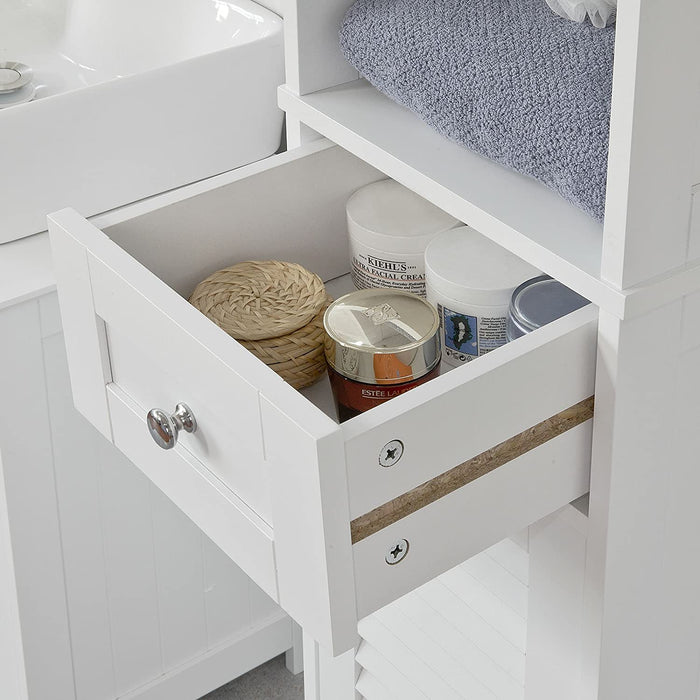 Mila 170cm H Francois Freestanding Bathroom Storage Cabinet in White