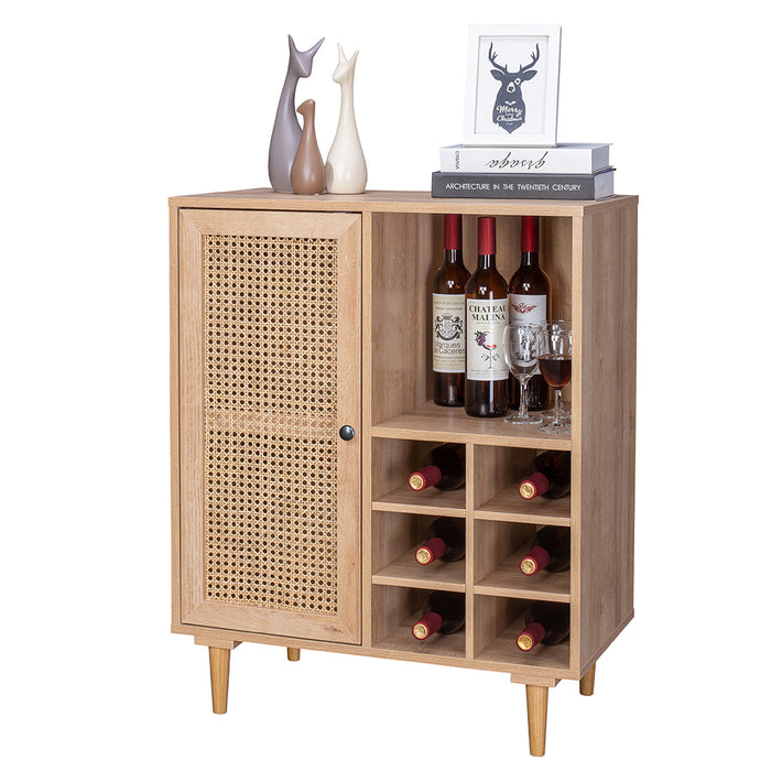 Porto Rattan Buffet Sideboard Storage Cabinet | Modern Wooden Hallway Table
