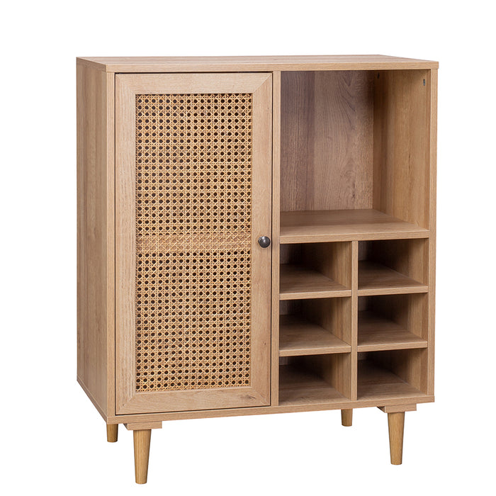 Porto Rattan Buffet Sideboard Storage Cabinet | Modern Wooden Hallway Table