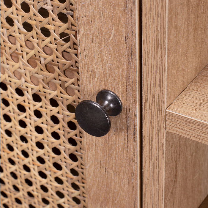Porto Rattan Buffet Sideboard Storage Cabinet | Modern Wooden Hallway Table