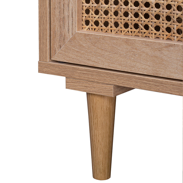 Porto Rattan Buffet Sideboard Storage Cabinet | Modern Wooden Hallway Table