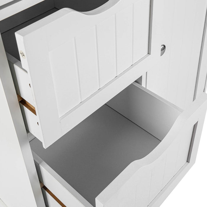 Milos 81cm H Four Draw Bathroom Storage Cabinet in White
