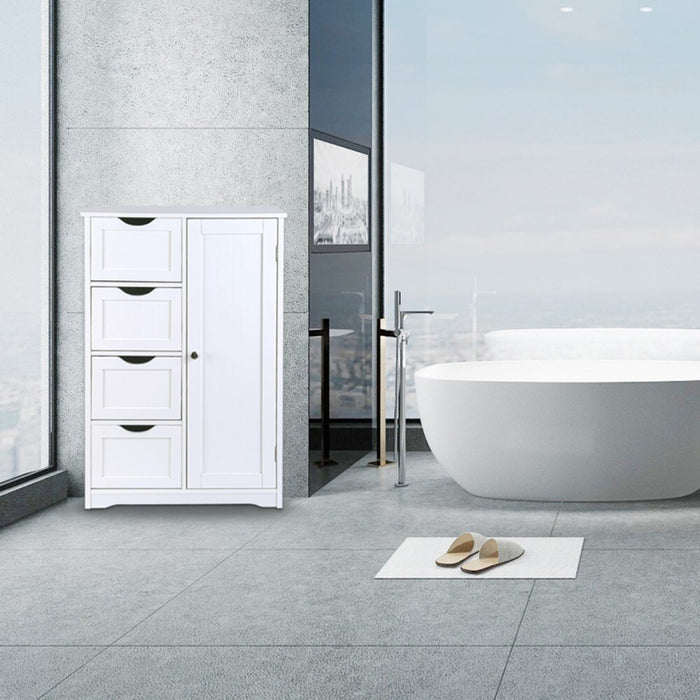 Milos 81cm H Four Draw Bathroom Storage Cabinet in White
