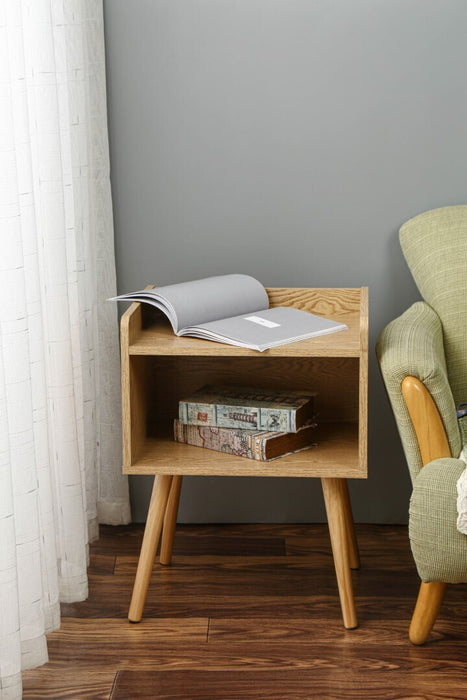 Arto Scandi Wooden Bedside Table | Sleek Nightstand Drawer Lamp Table