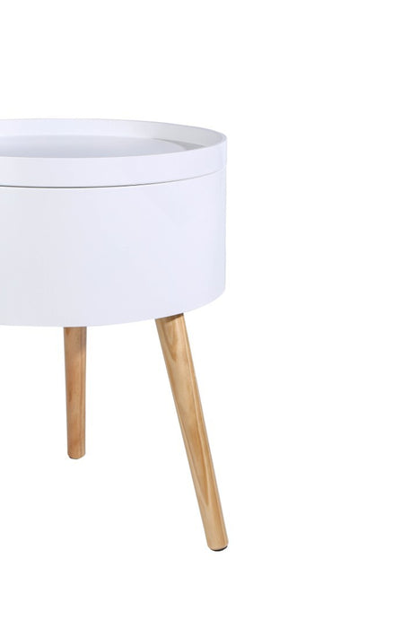Set of 2 Miki Modern Tray Top Bedside Table Side Tables in White