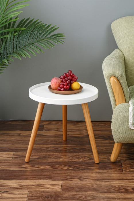 Set of Two 44cm Circulo Round Bedside Tables | Sleek Nightstand Drawer Lamp Table