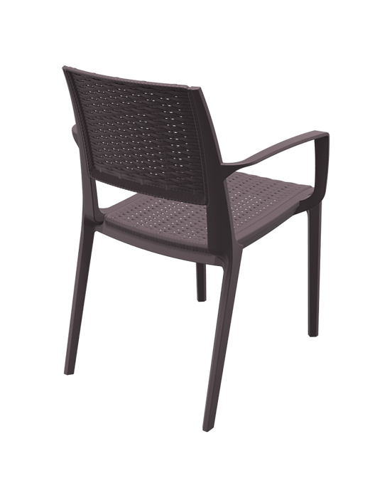 Premium High End Weather Resistant Capri Armchair 82cm H - Chocolate
