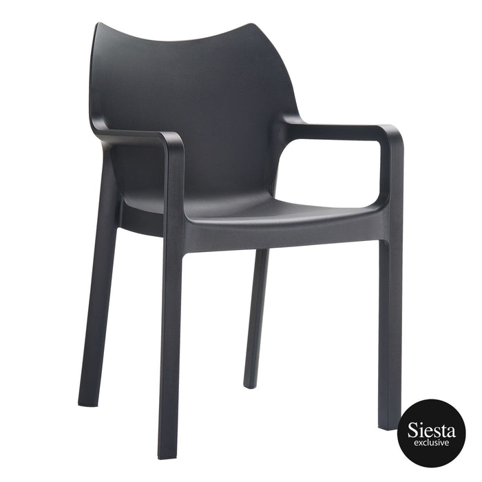 Premium High End Weather Resistant Diva Chair 85cm H - Black