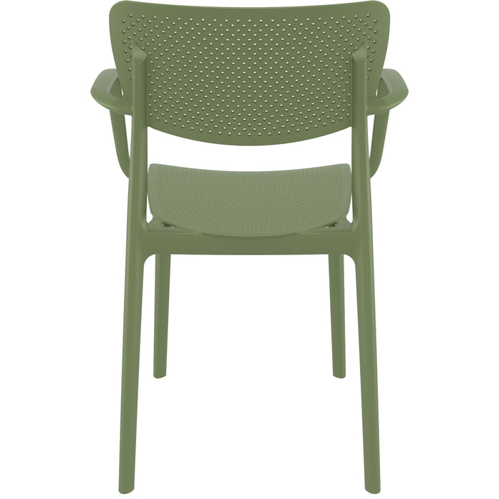 Premium High End Weather Loft Armchair 82cm H - Olive Green