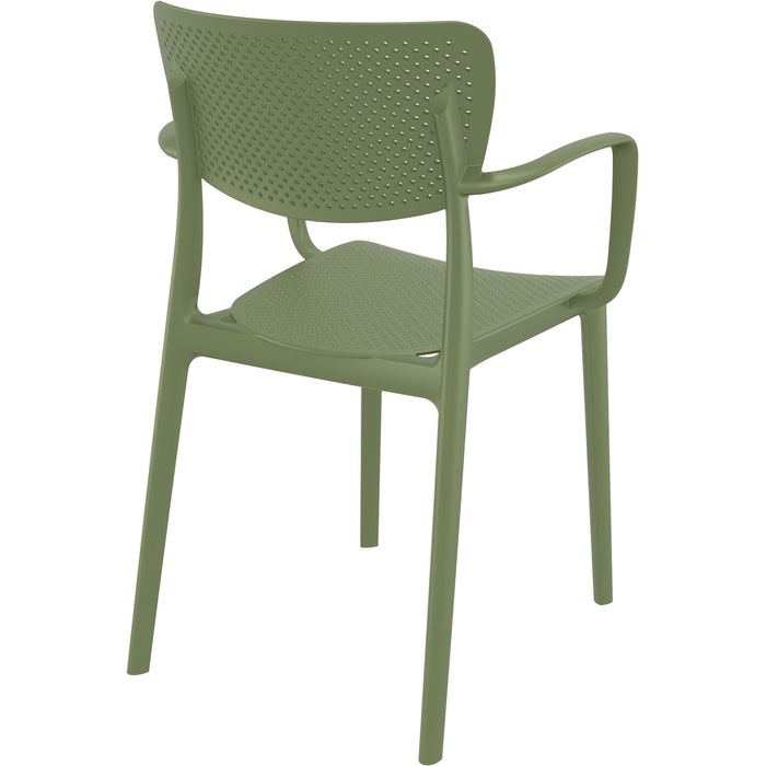 Premium High End Weather Loft Armchair 82cm H - Olive Green