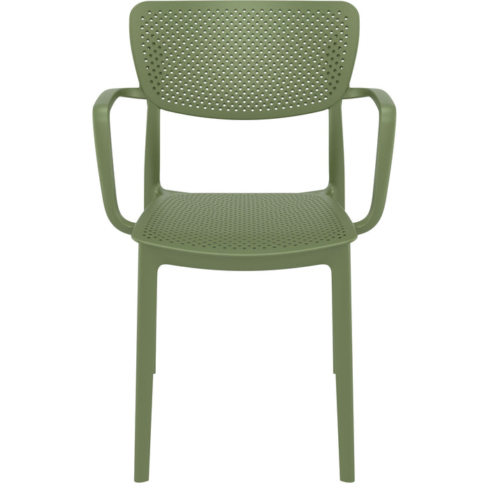 Premium High End Weather Loft Armchair 82cm H - Olive Green