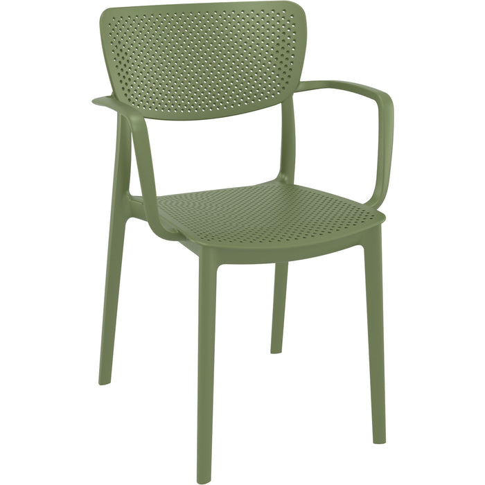 Premium High End Weather Loft Armchair 82cm H - Olive Green