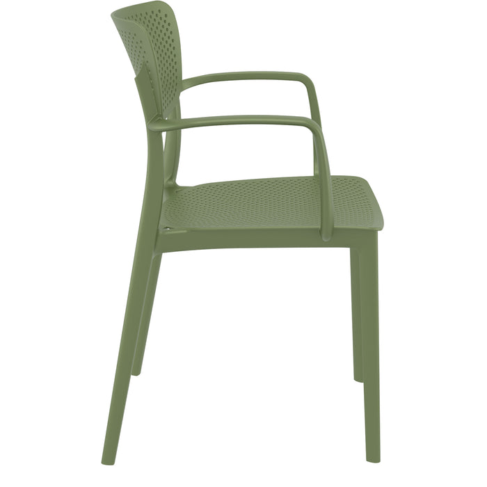 Premium High End Weather Loft Armchair 82cm H - Olive Green