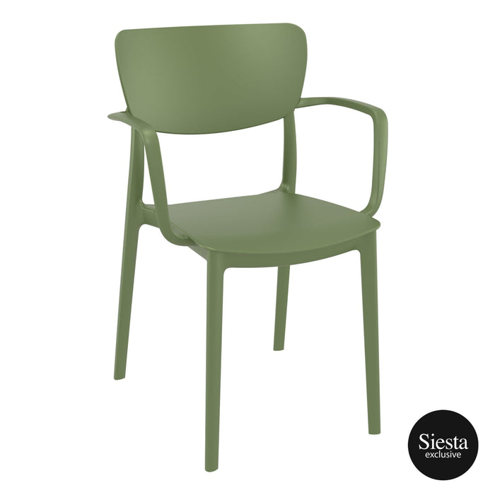Premium High End Weather Loft Armchair 82cm H - Olive Green